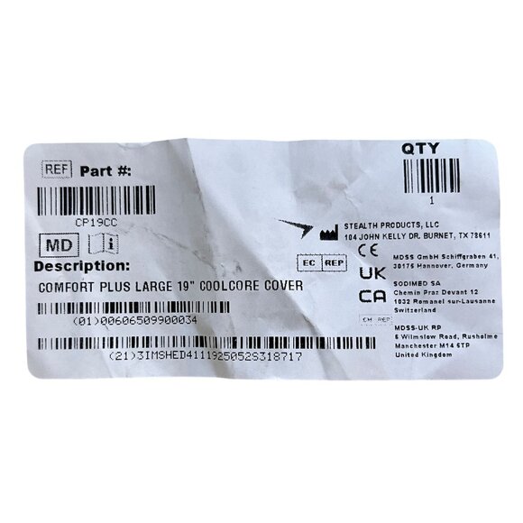 New Stealth Products Head Rest Comfort Plus 19" Coolcore Cover Wheelchair Use - Picture 5 of 5